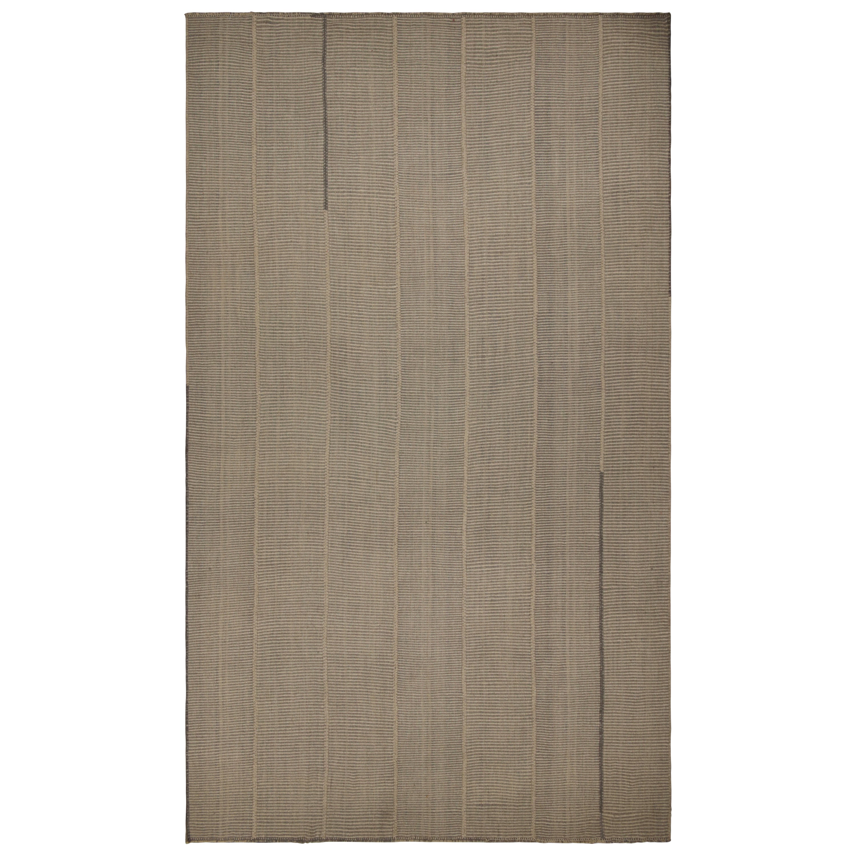 Rug & Kilim’s Contemporary Kilim in Beige and Brown Accents For Sale