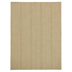 Rug & Kilim's Contemporary Kilim in Beige and Brown Textural Stripes (Kilim contemporain à rayures texturales beiges et brunes) 