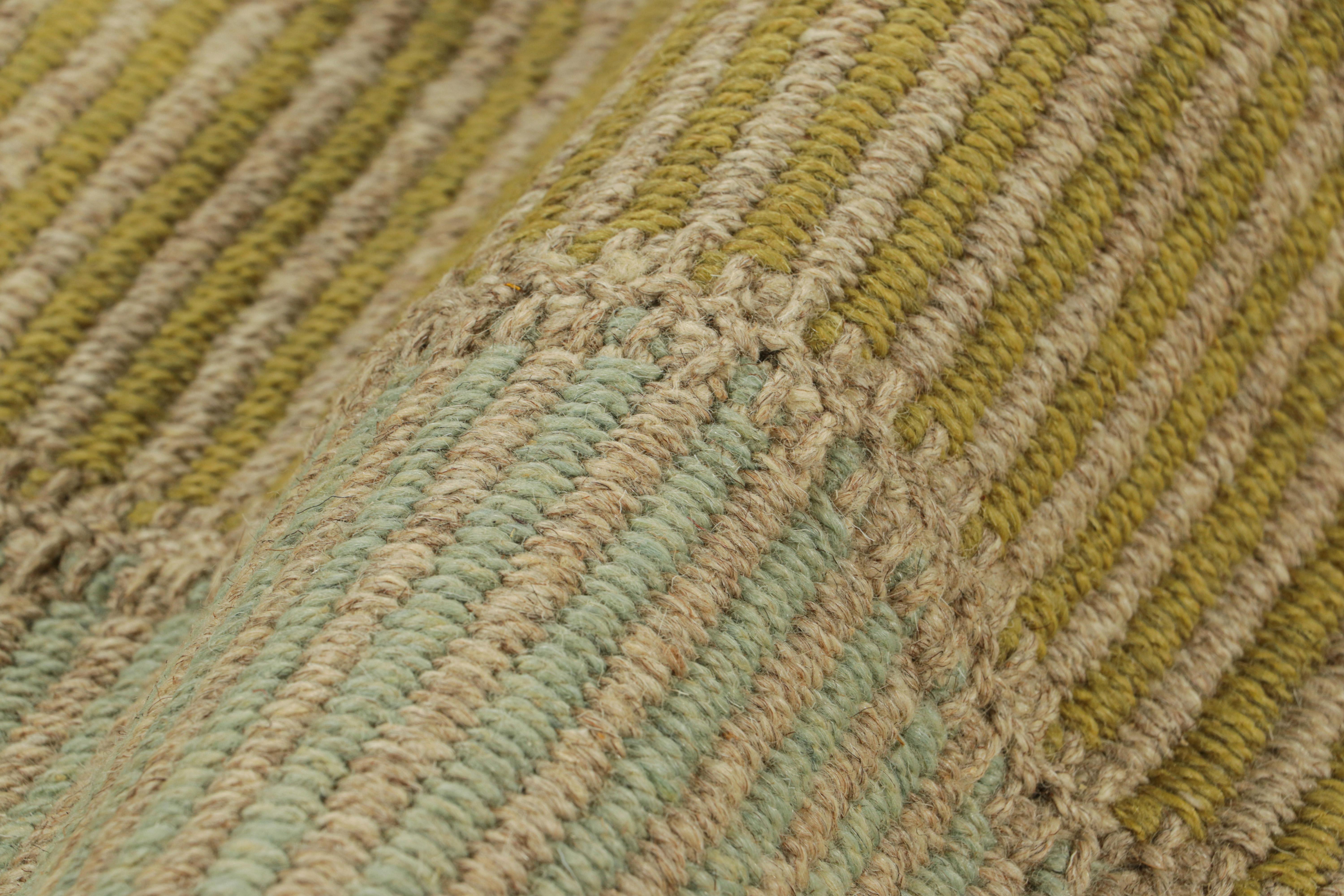 Rug & Kilim's Contemporary Kilim in Beige und bunten, strukturierten Streifen im Zustand „Neu“ im Angebot in Long Island City, NY