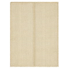 Rug & Kilim's Contemporary Kilim in Beige and Cream White Textural Stripes (Kilim contemporain en beige et blanc crème à rayures texturées)