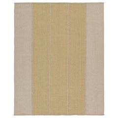 Rug & Kilim’s Contemporary Kilim in Beige and Gold Stripes