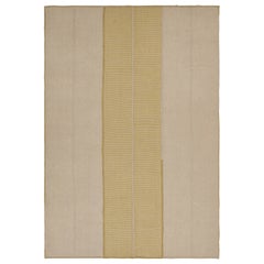 Rug & Kilim’s Contemporary Kilim in Beige and Gold Stripes