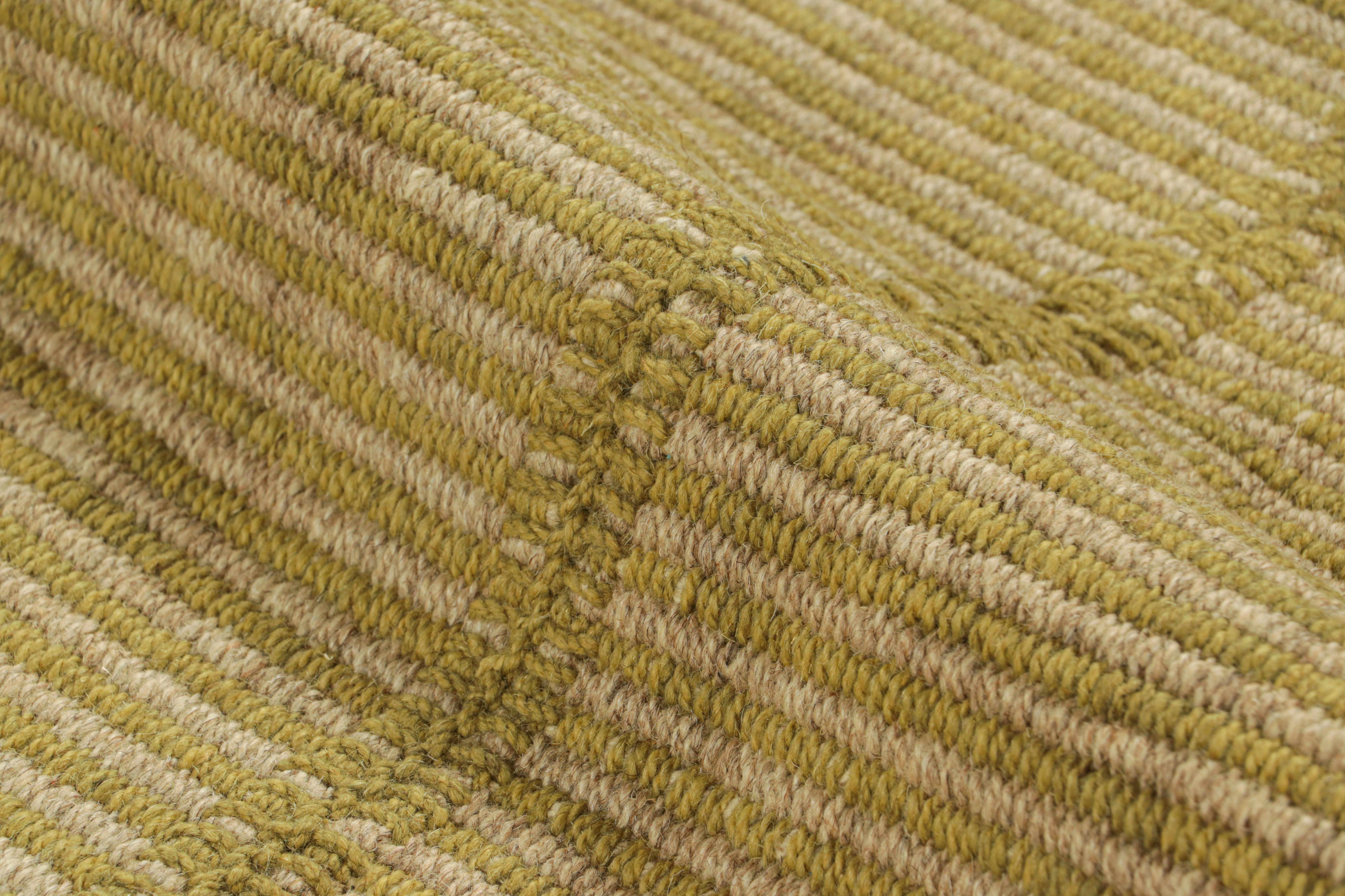 Rug & Kilim’s Contemporary Kilim in Beige and Gold Textural Stripes In New Condition For Sale In Long Island City, NY