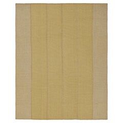 Rug 
Kilim
s Contemporary Kilim in Beige und Gold Textural Stripes
