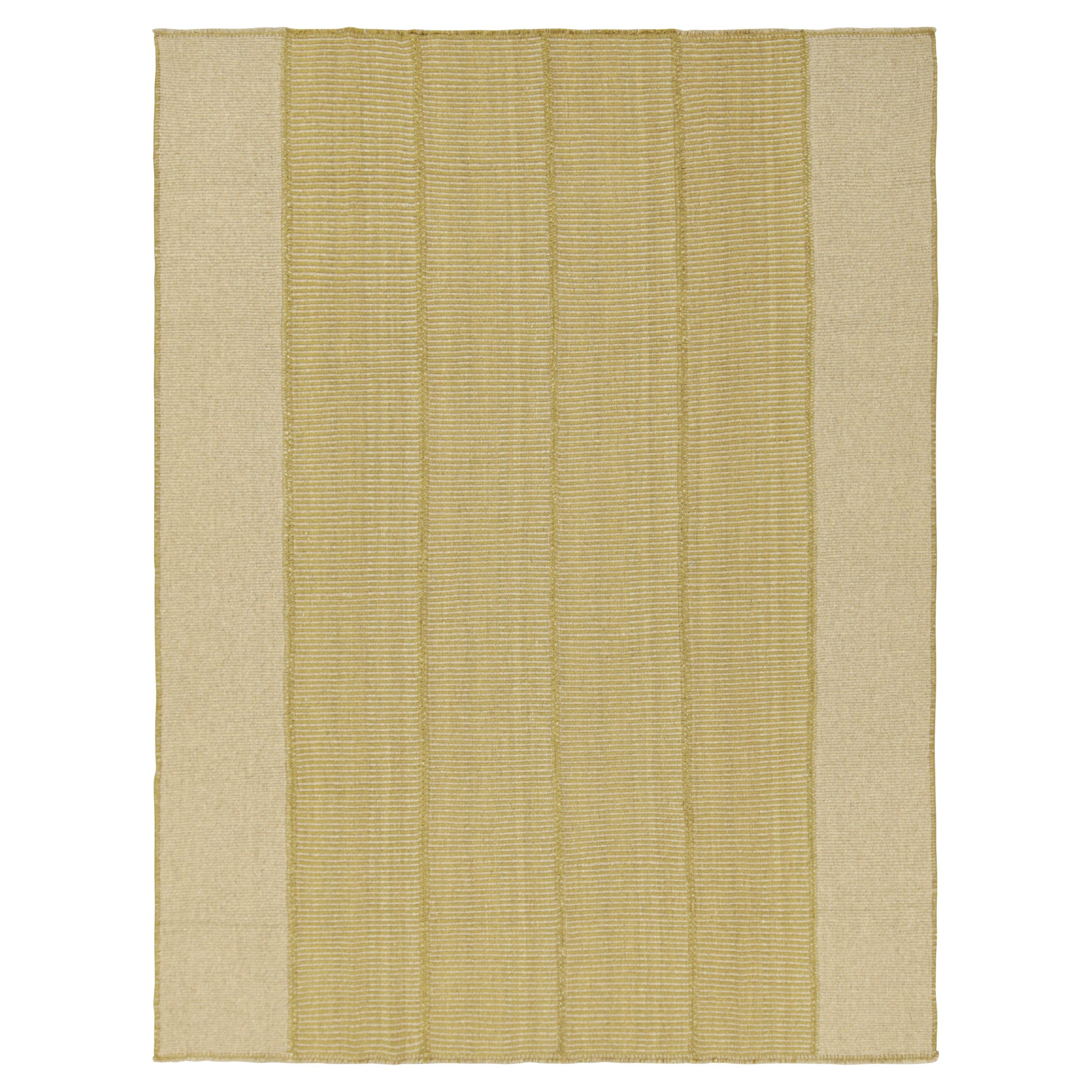 Rug
Kilim
s Contemporary Kilim in Beige und Gold Textural Stripes