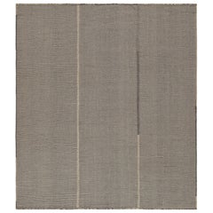 Rug & Kilim’s Contemporary Kilim in Beige and Gray Stripes
