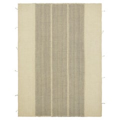 Kilim contemporáneo de Rug & Kilim en rayas de textura beige y gris
