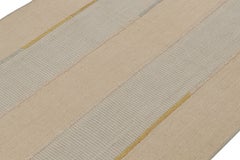 Rug & Kilim’s Contemporary Kilim in Beige, Blue & Gold Stripes