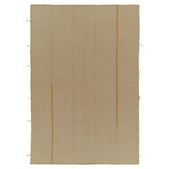 Rug & Kilim's Contemporary Kilim in Beige-Brown Panels with Ochre Accents (Kilim contemporain en panneaux beige-brun avec des accents ocre)