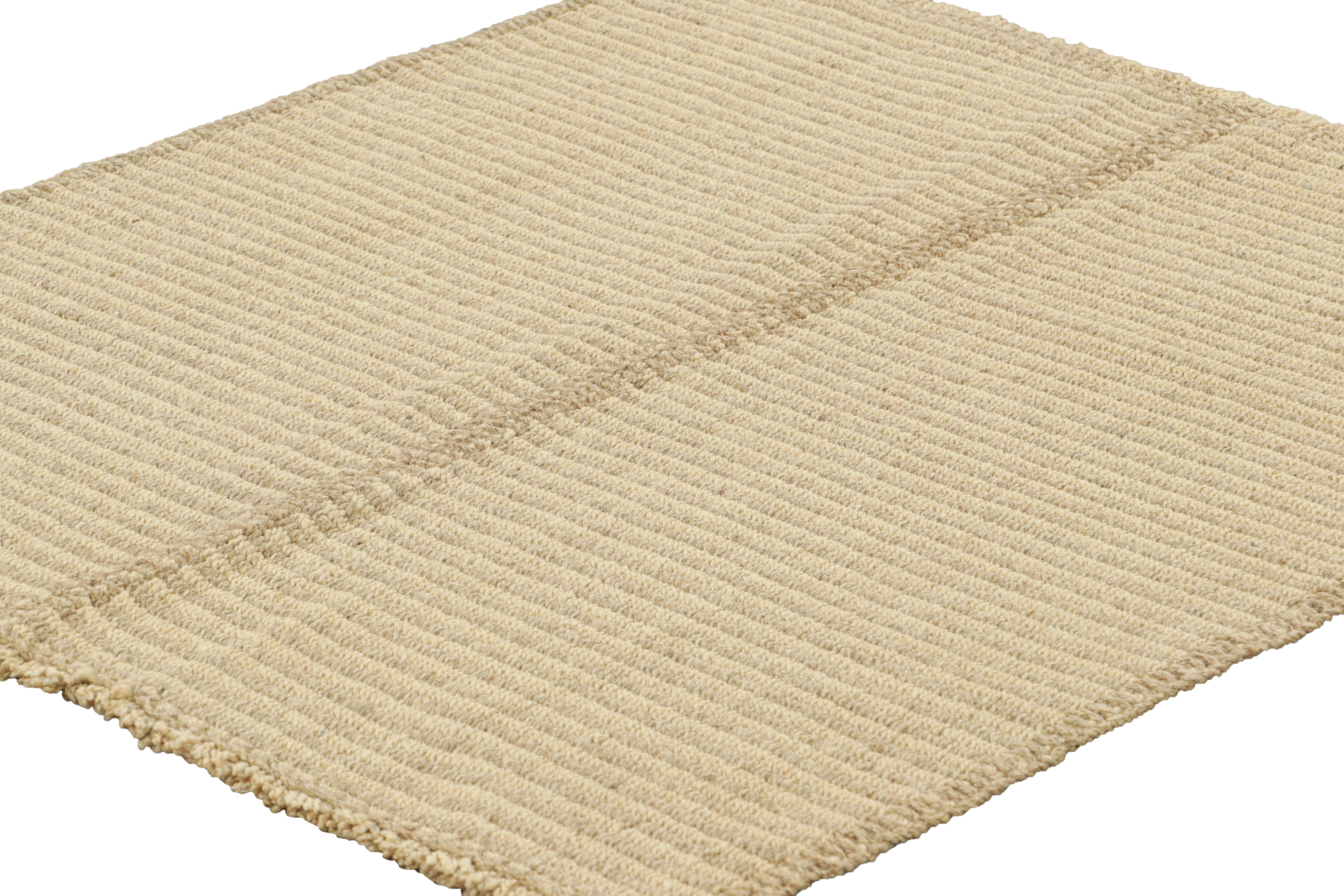 Kilim contemporáneo de Rug & Kilim en rayas de textura beige-marrón Afgano en venta