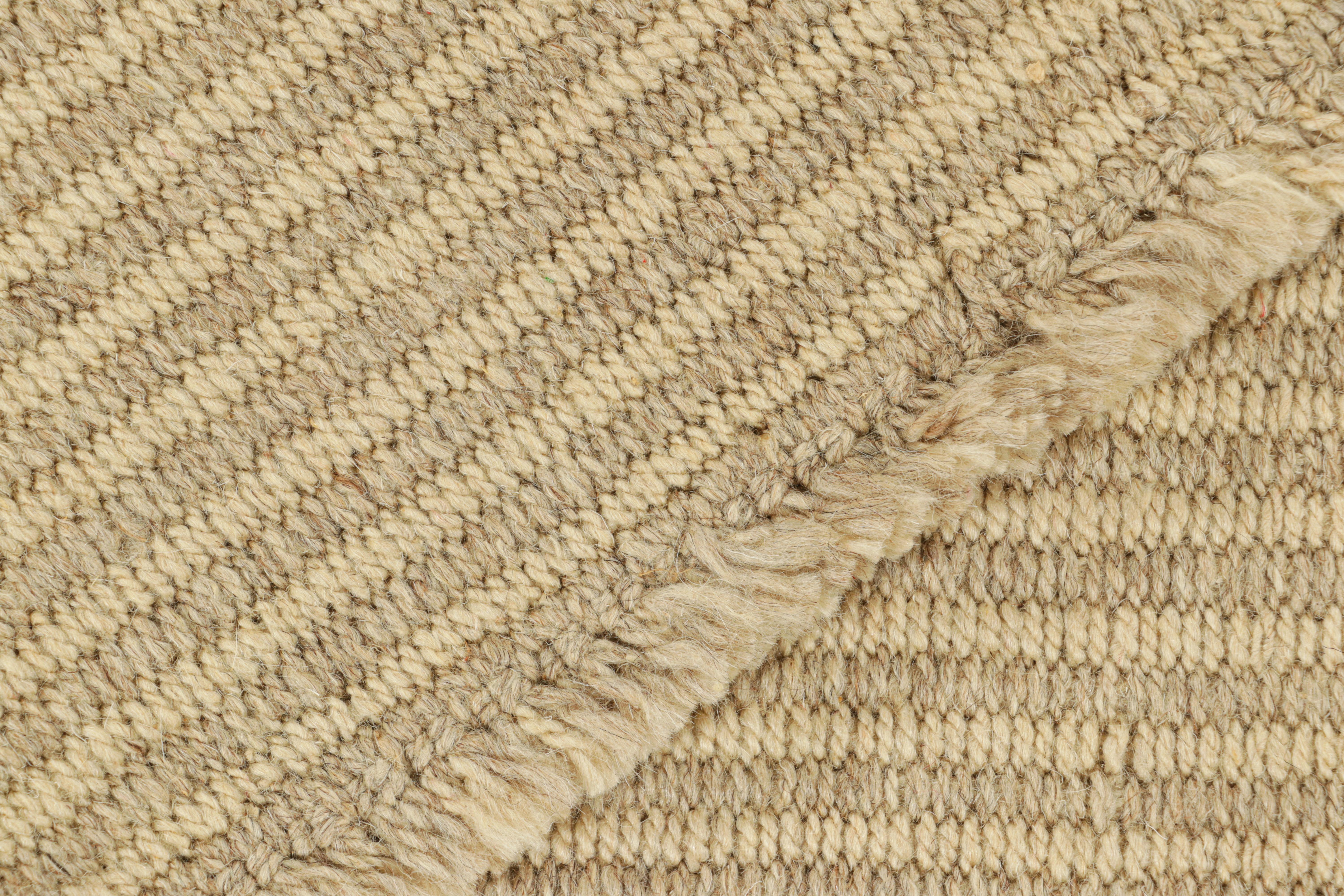 Kilim contemporáneo de Rug & Kilim en rayas de textura beige-marrón Lana en venta