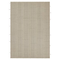 Rug 
Kilim
s Contemporary Kilim in Beige-Braun mit Strukturstreifen und weißen Akzenten