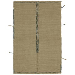 Rug & Kilim's Contemporary Kilim in Beige-Braun mit blauen Akzenten