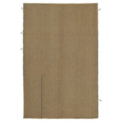 Rug & Kilim’s Contemporary Kilim in Beige-Brown with Blue Accents