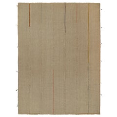Rug & Kilim's Contemporary Kilim in Beige-Brown with Colorful Accents (Kilim contemporain en beige et brun avec des accents colorés)