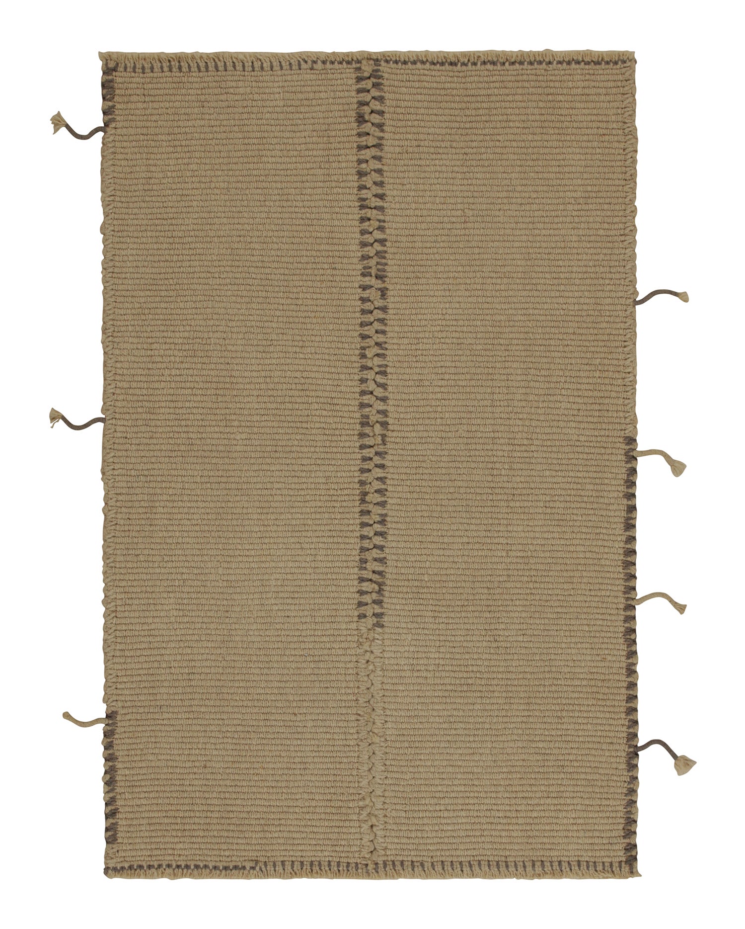 Rug & Kilims Contemporary Kilim in Beige-Braun mit grauen Akzenten