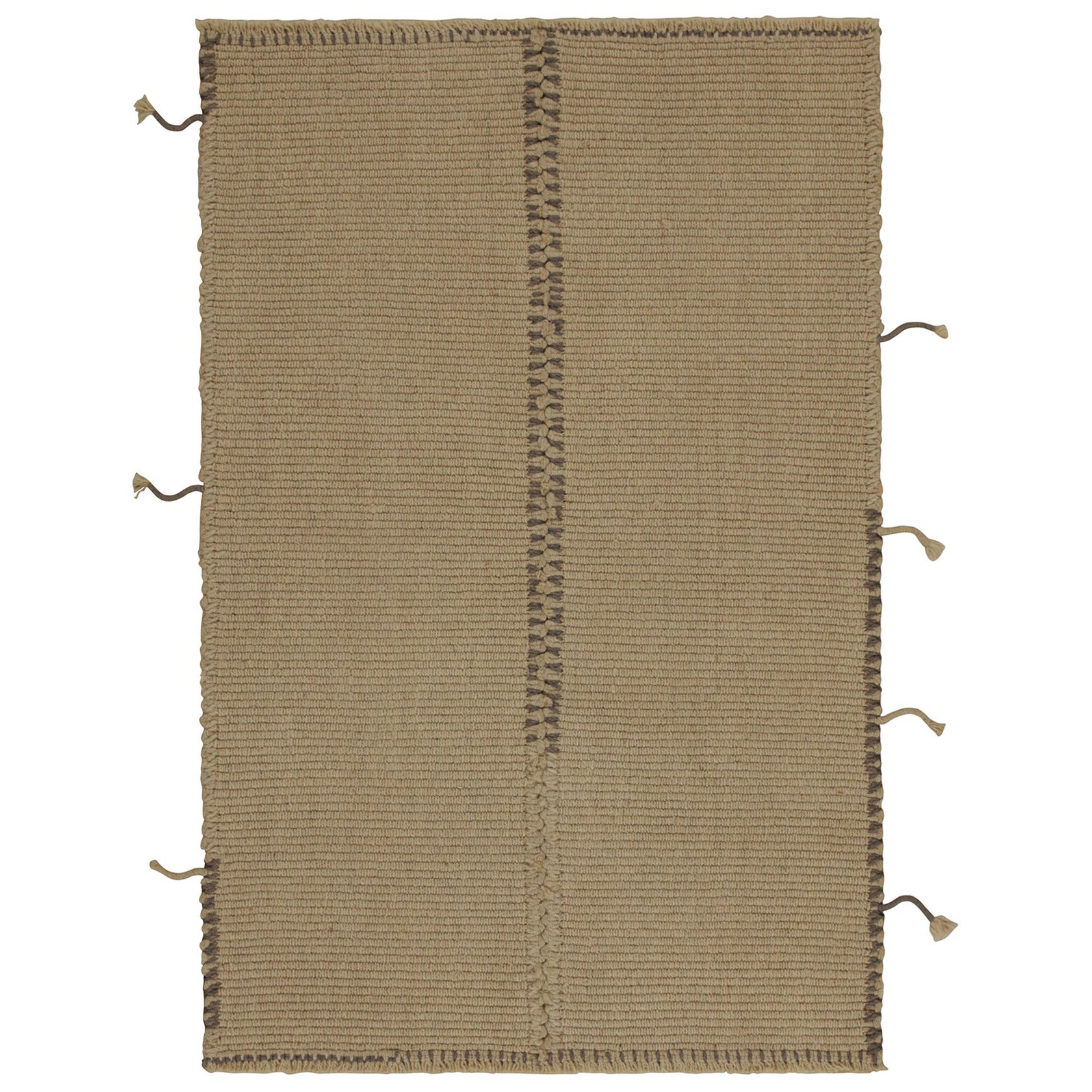Rug & Kilims Contemporary Kilim in Beige-Braun mit grauen Akzenten