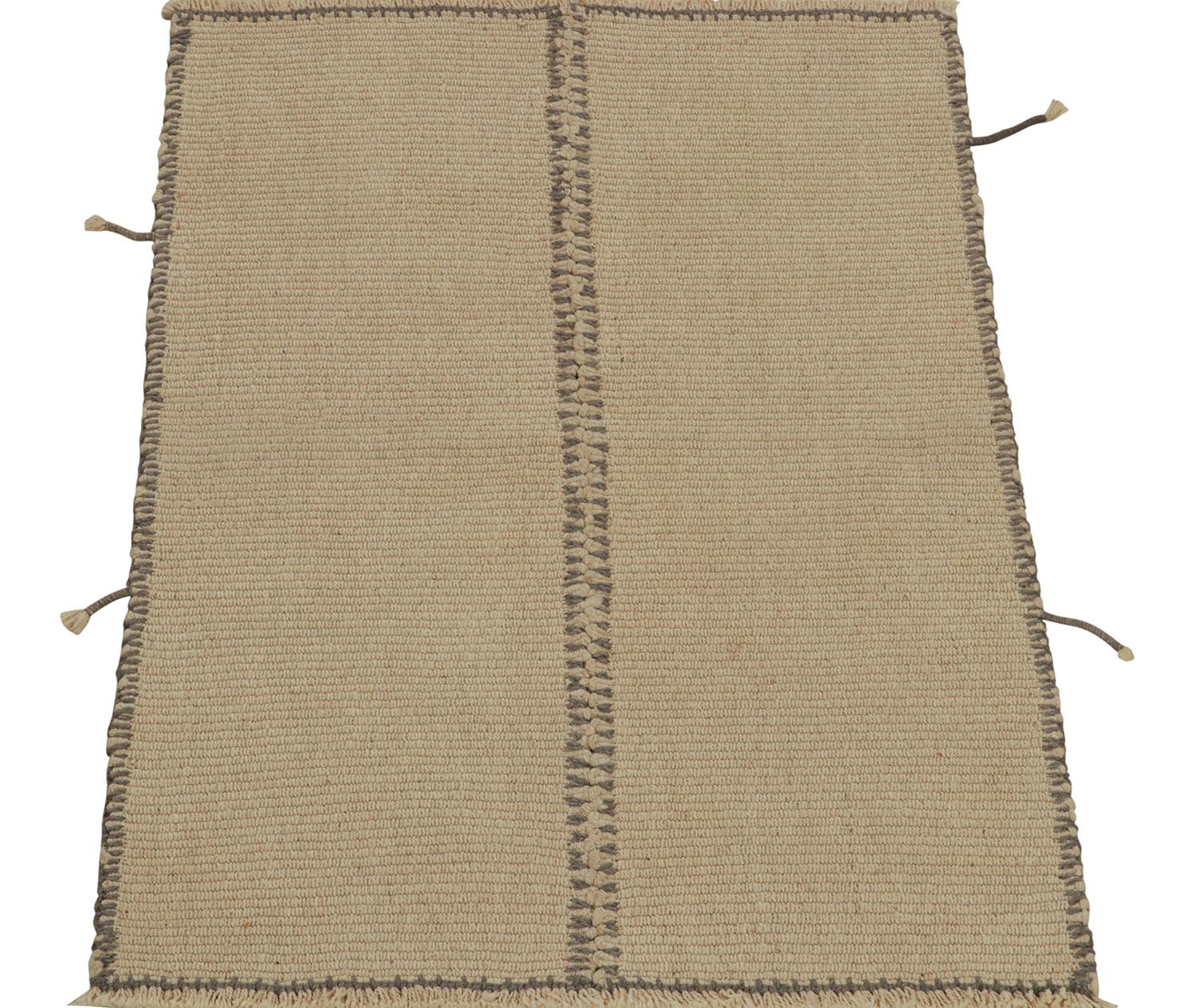 Kilim contemporáneo de Rug & Kilim en beige-marrón con toques grises Afgano en venta