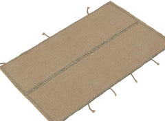 Rug & Kilim’s Contemporary Kilim in Beige-Brown with Light Blue Accents