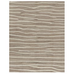 Rug 
Kilim
s Contemporary Kilim in Beige-Braun mit weißen Streifen