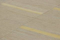 Rug & Kilim’s Contemporary Kilim in Beige, Gold and Chartreuse Textural Stripes