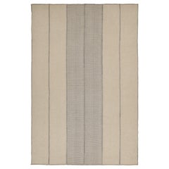 Rug & Kilim’s Contemporary Kilim in Beige & Grey Stripes