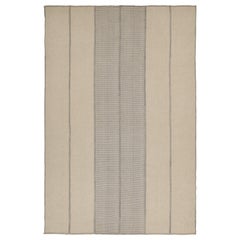 Rug & Kilim's Contemporary Kilim in Beige & Grey Stripes (Kilim contemporain à rayures beiges et grises)