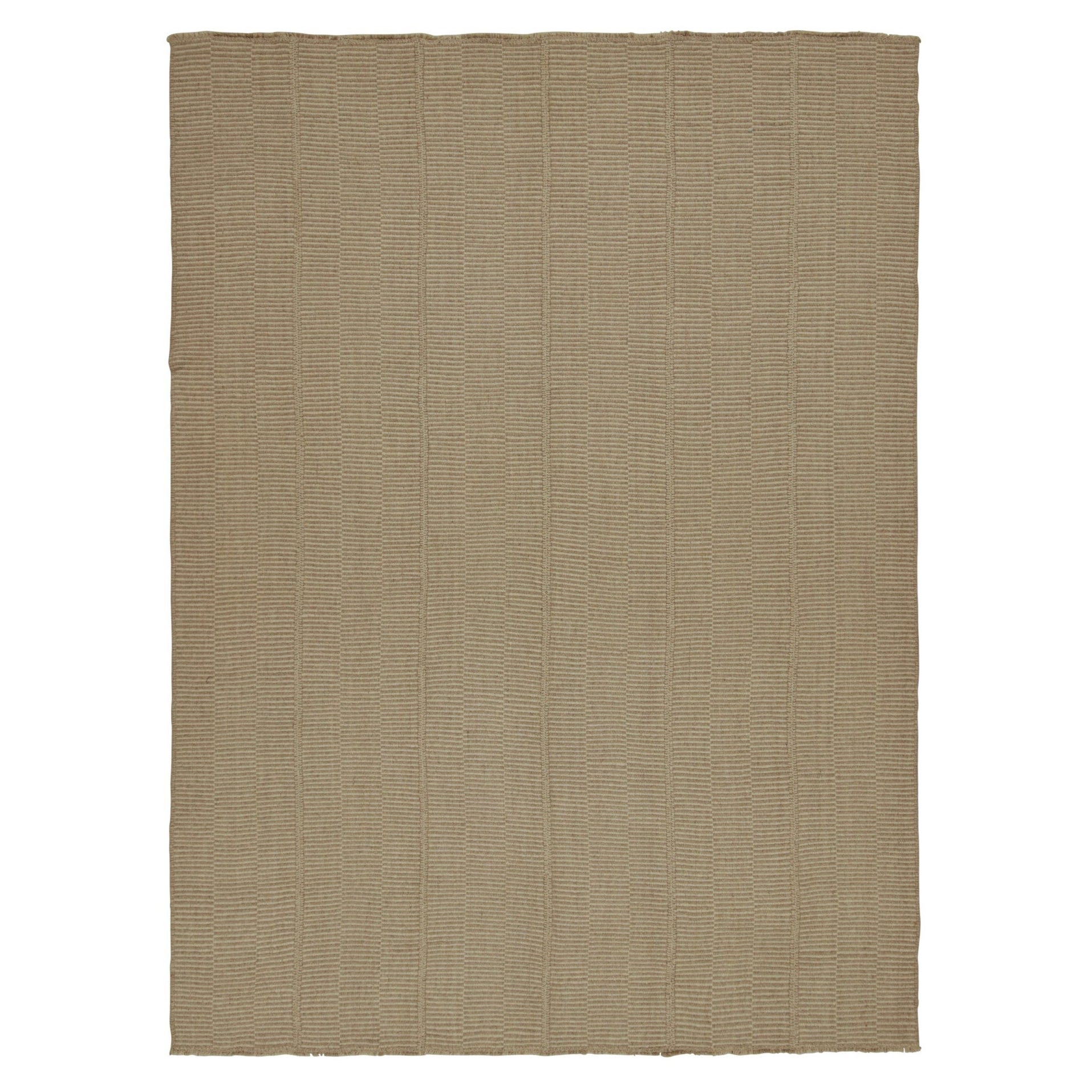 Rug & Kilim's Contemporary Kilim in Beige gestreift