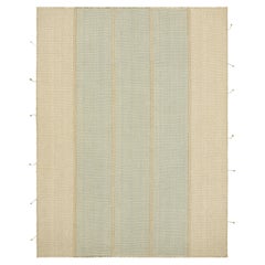 Rug
Kilim
s Contemporary Kilim in Beige, White and Blue Textural Stripes (Kilim contemporain à rayures texturées beige, blanches et bleues)