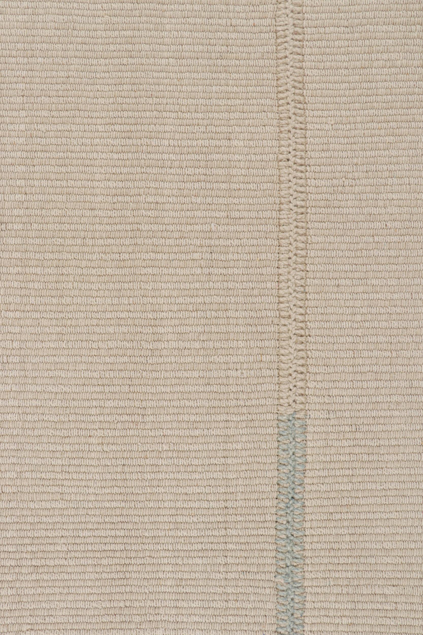 Moderne Rug & Kilim’s Contemporary Kilim in Beige with Blue Accent en vente