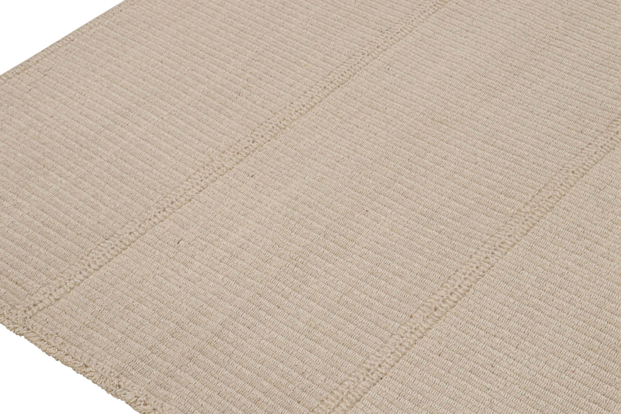 Rug & Kilim’s Contemporary Kilim in Beige with Blue Accent Neuf - En vente à Long Island City, NY