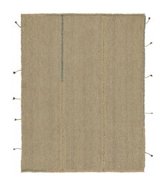 Rug & Kilim’s Contemporary Kilim in Beige with Blue Accents