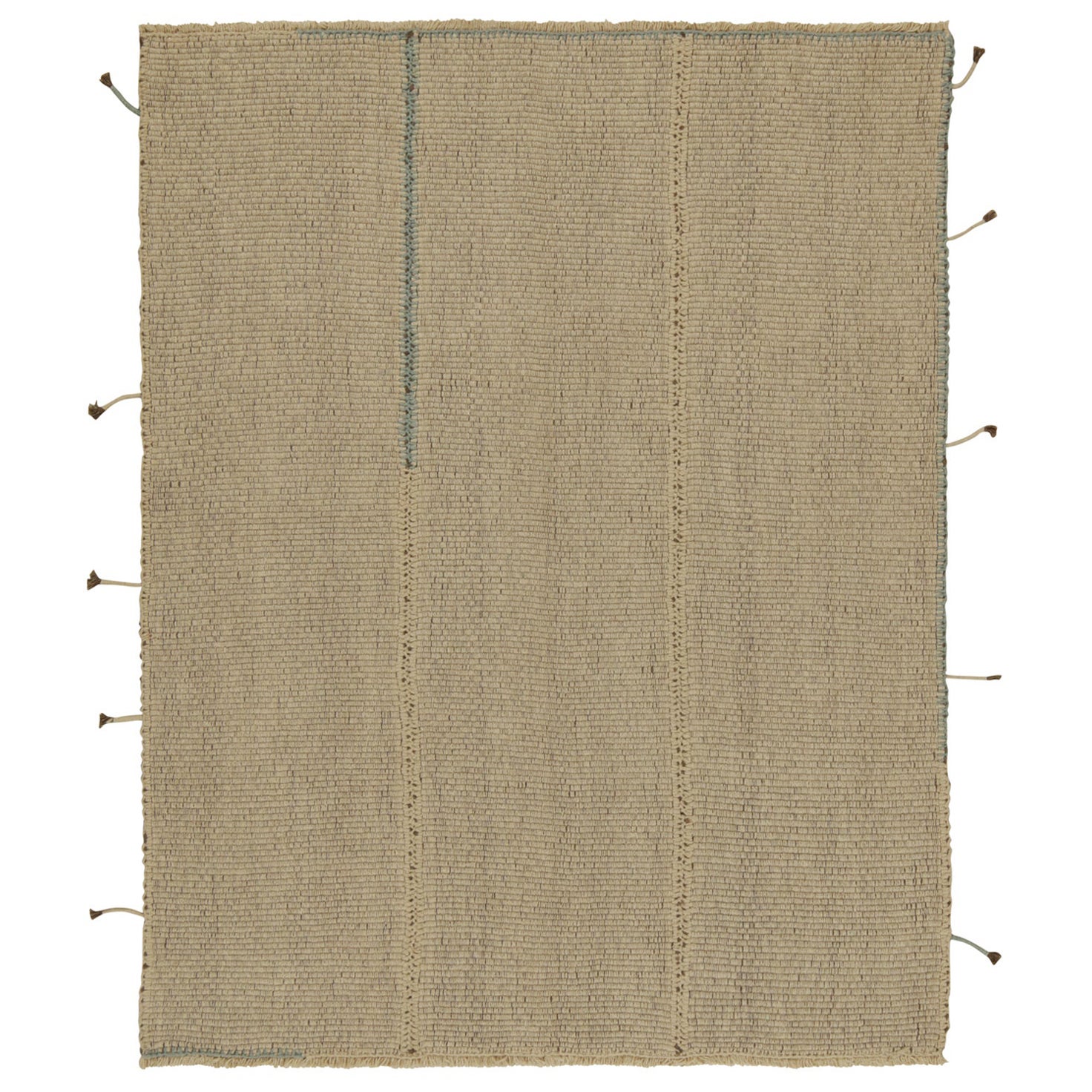 Rug & Kilim's Contemporary Kilim in Beige with Blue Accents (Kilim contemporain en beige avec des accents bleus)