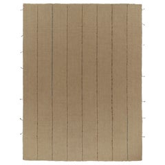 Rug & Kilim: Kilim contemporaneo in beige con strisce blu e marroni