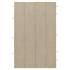 Rug & Kilim's Contemporary Kilim in Beige with Brown and Light Blue Accents (Kilim contemporain en beige avec des accents marron et bleu clair)