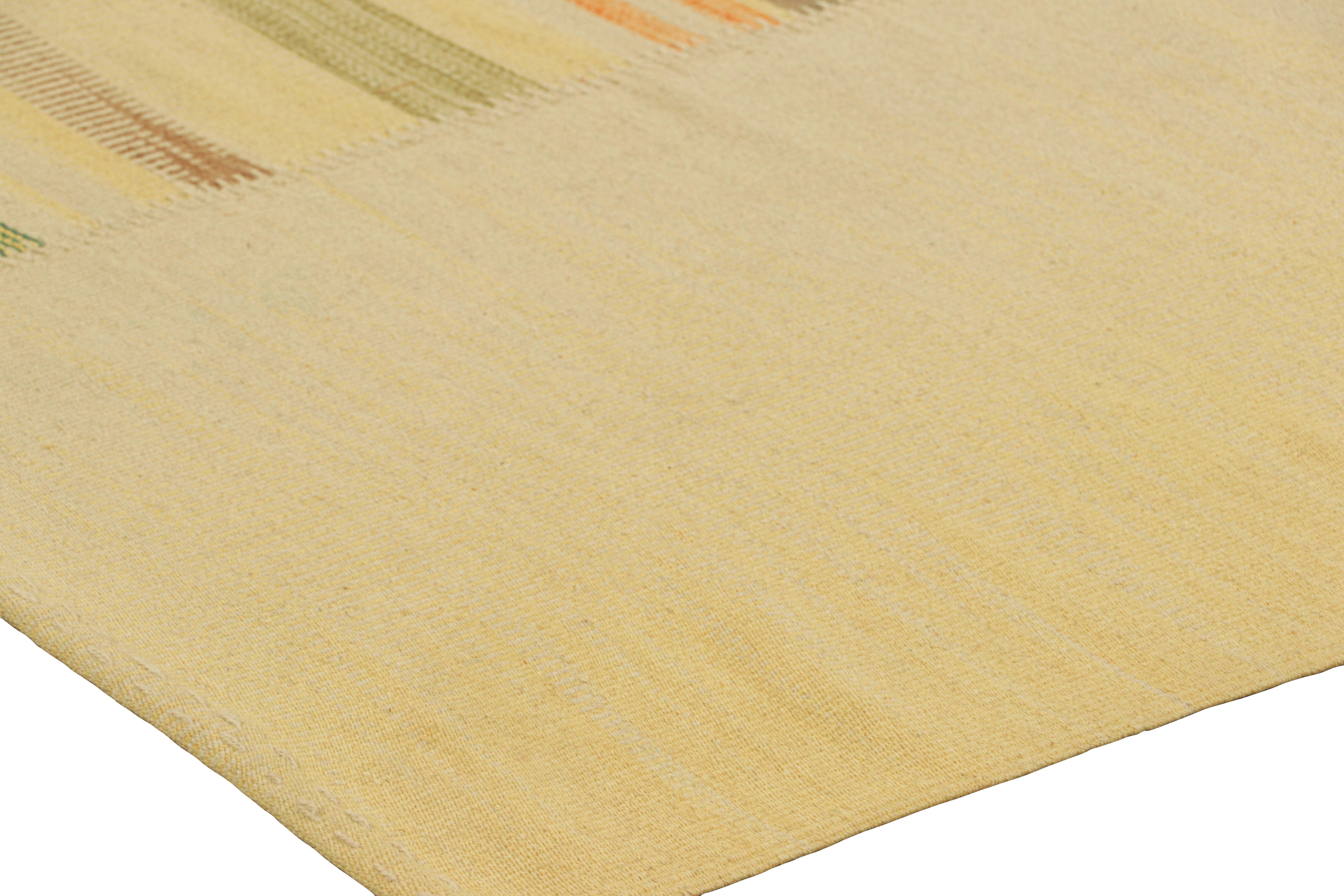 Rug & Kilim’s Contemporary Kilim in Beige, with Colorful Geometric Stripes In New Condition For Sale In Long Island City, NY