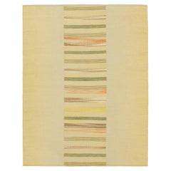 Rug & Kilim’s Contemporary Kilim in Beige, with Colorful Geometric Stripes