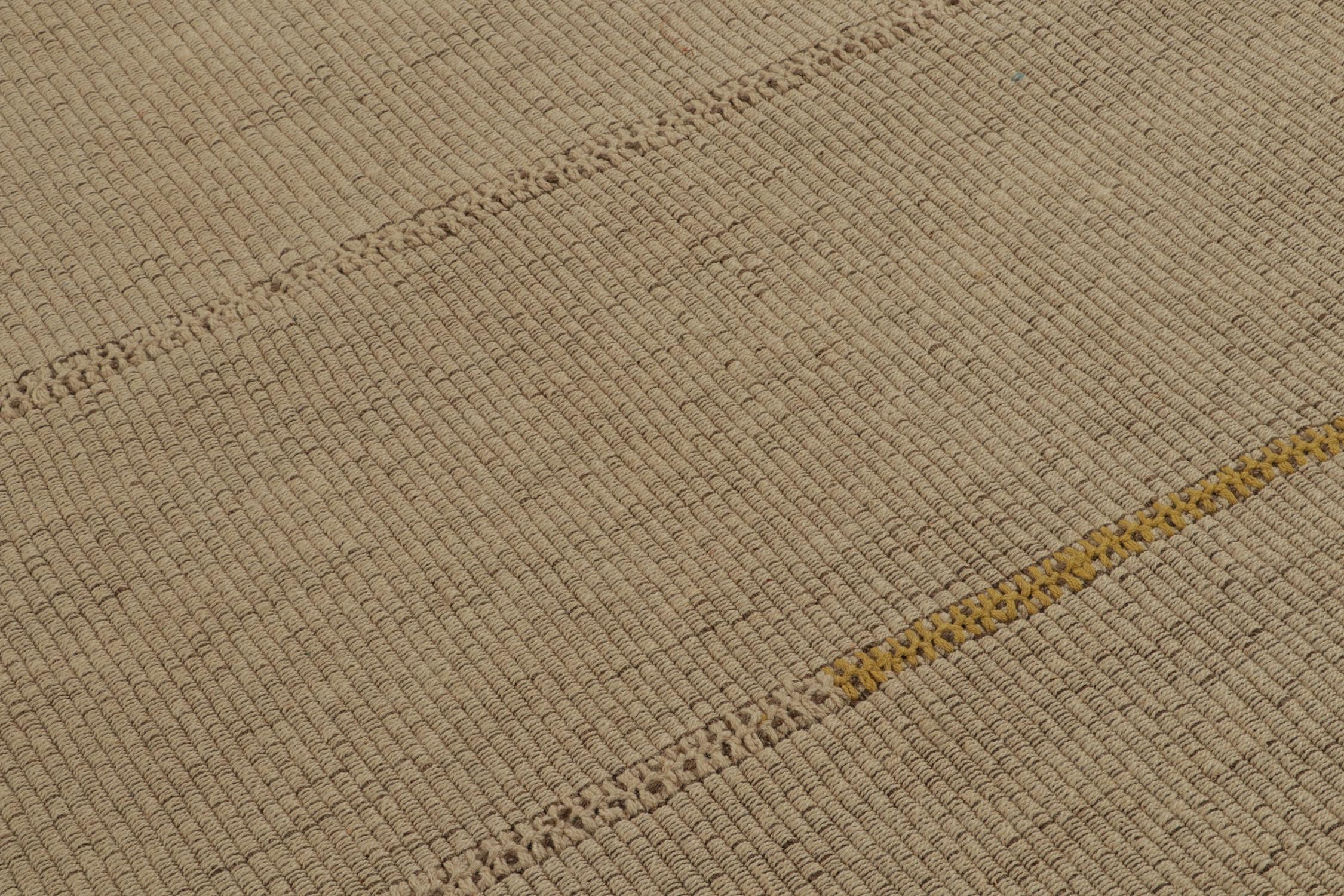 Rug & Kilim’s Contemporary Kilim in Beige with Gold and Brown Accents In New Condition For Sale In Long Island City, NY