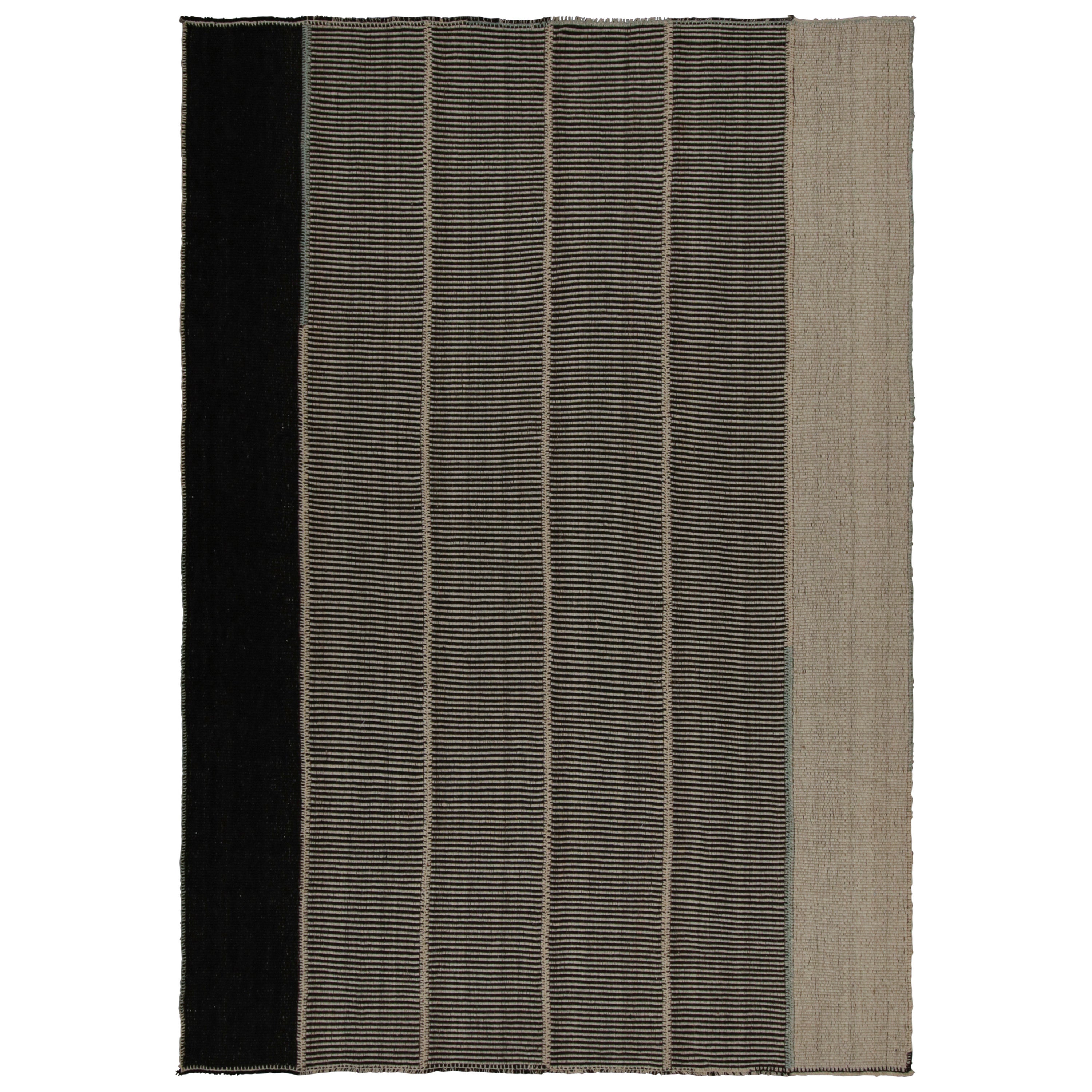 Rug & Kilim Contemporary Kilim, nelle tonalità del nero e del beige/marrone