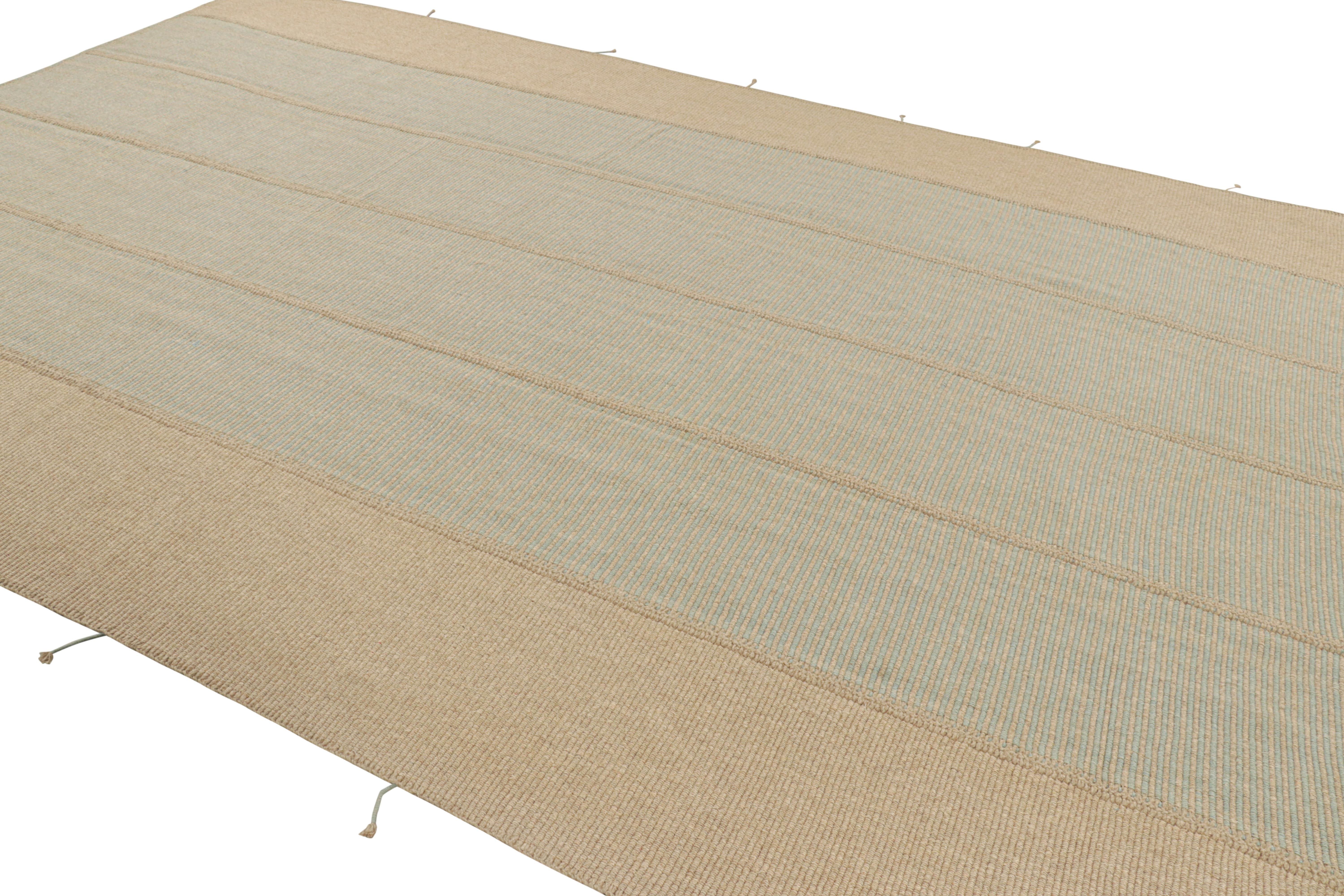 Afghano Rug & Kilim è un kilim contemporaneo a strisce nere e beige. in vendita