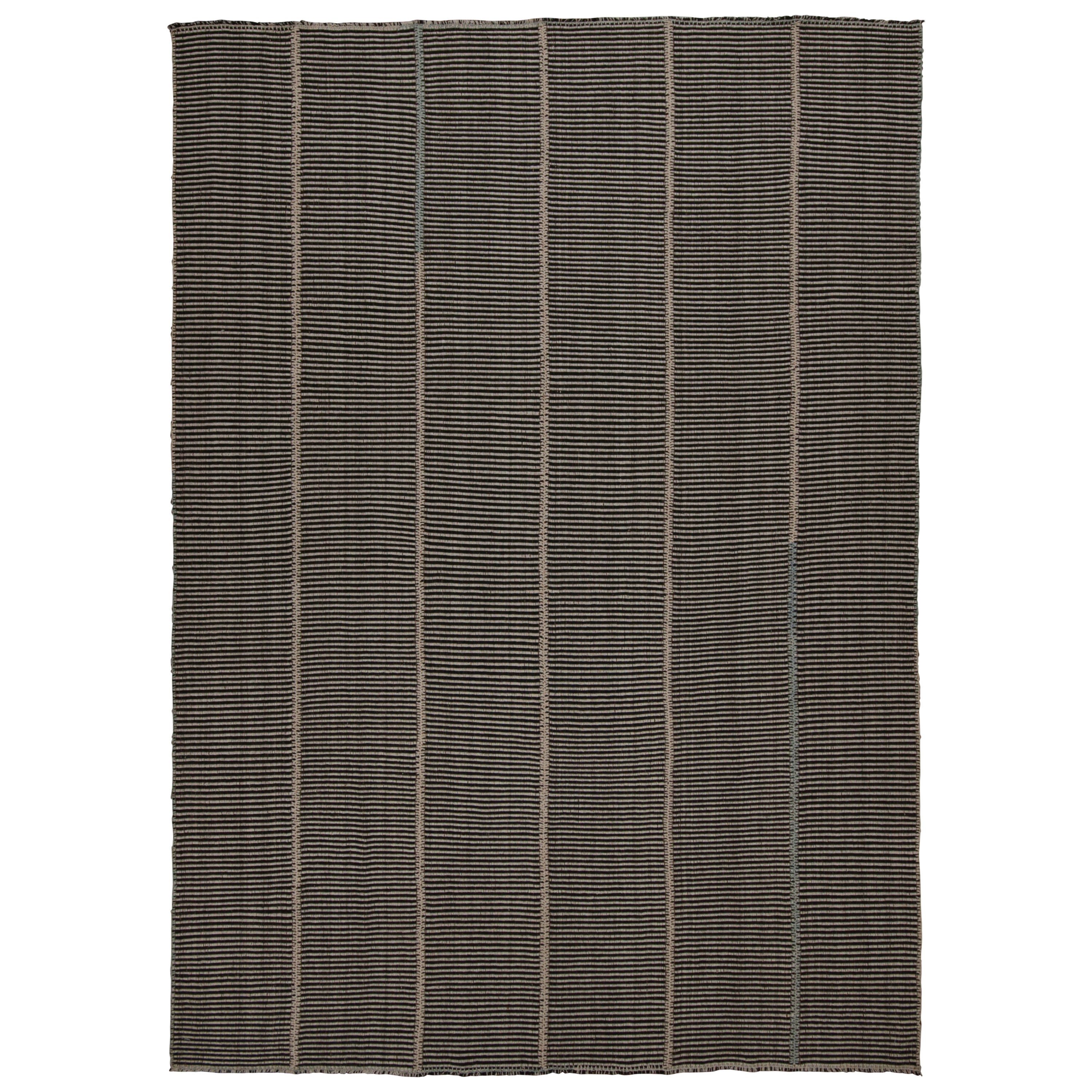 Rug
Kilim
s Contemporary Kilim in Schwarz, mit braunen und grünen Akzenten