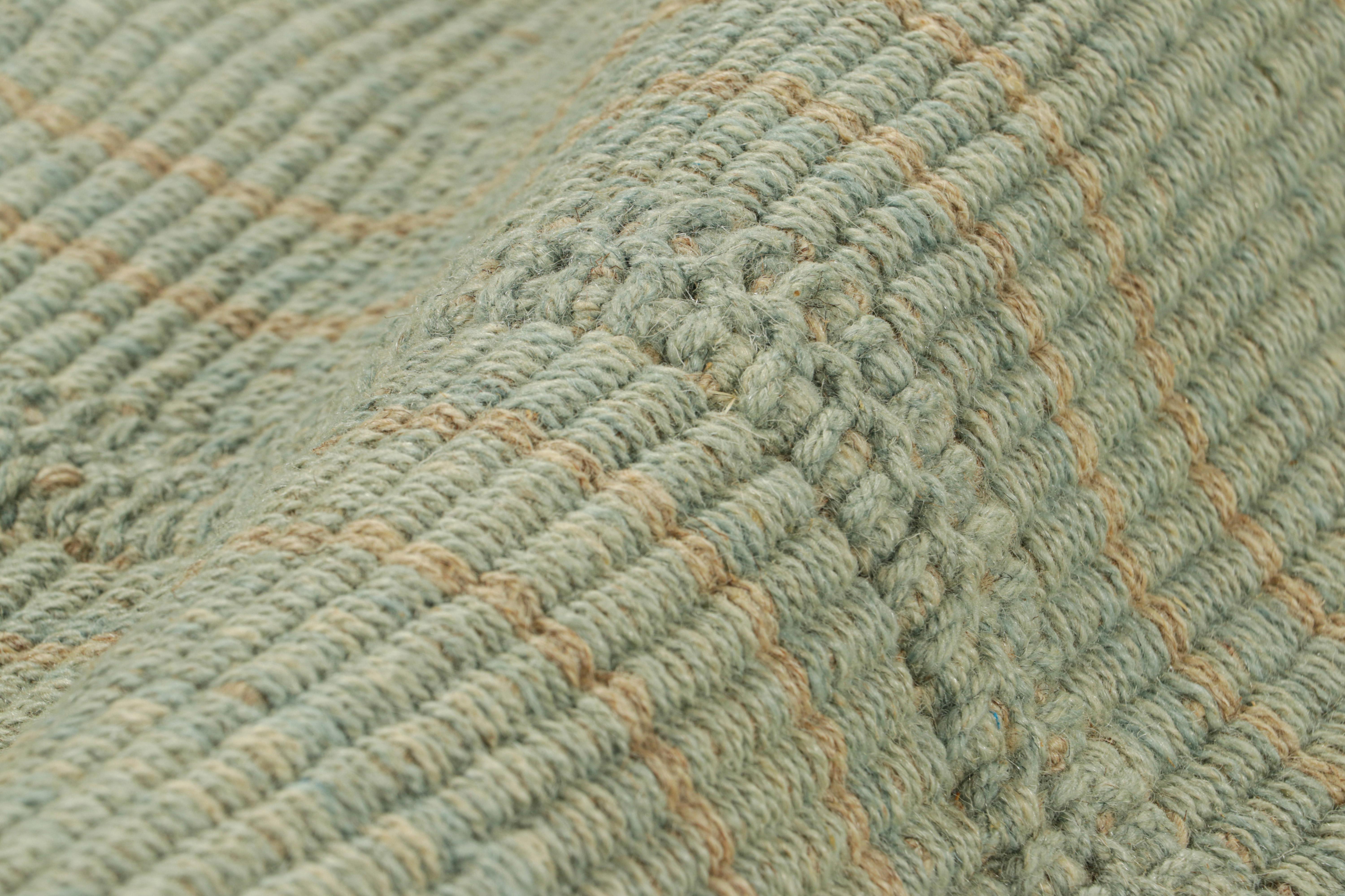 Rug & Kilim è un kilim contemporaneo a strisce blu e beige. In condizioni Nuovo in vendita a Long Island City, NY