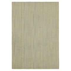 Rug 
Kilim - Kilim contemporaneo a strisce blu e bianco crema