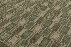Rug & Kilim's Scandinavian-Inspired Rug, Green and Earth Tone Geometric Patterns