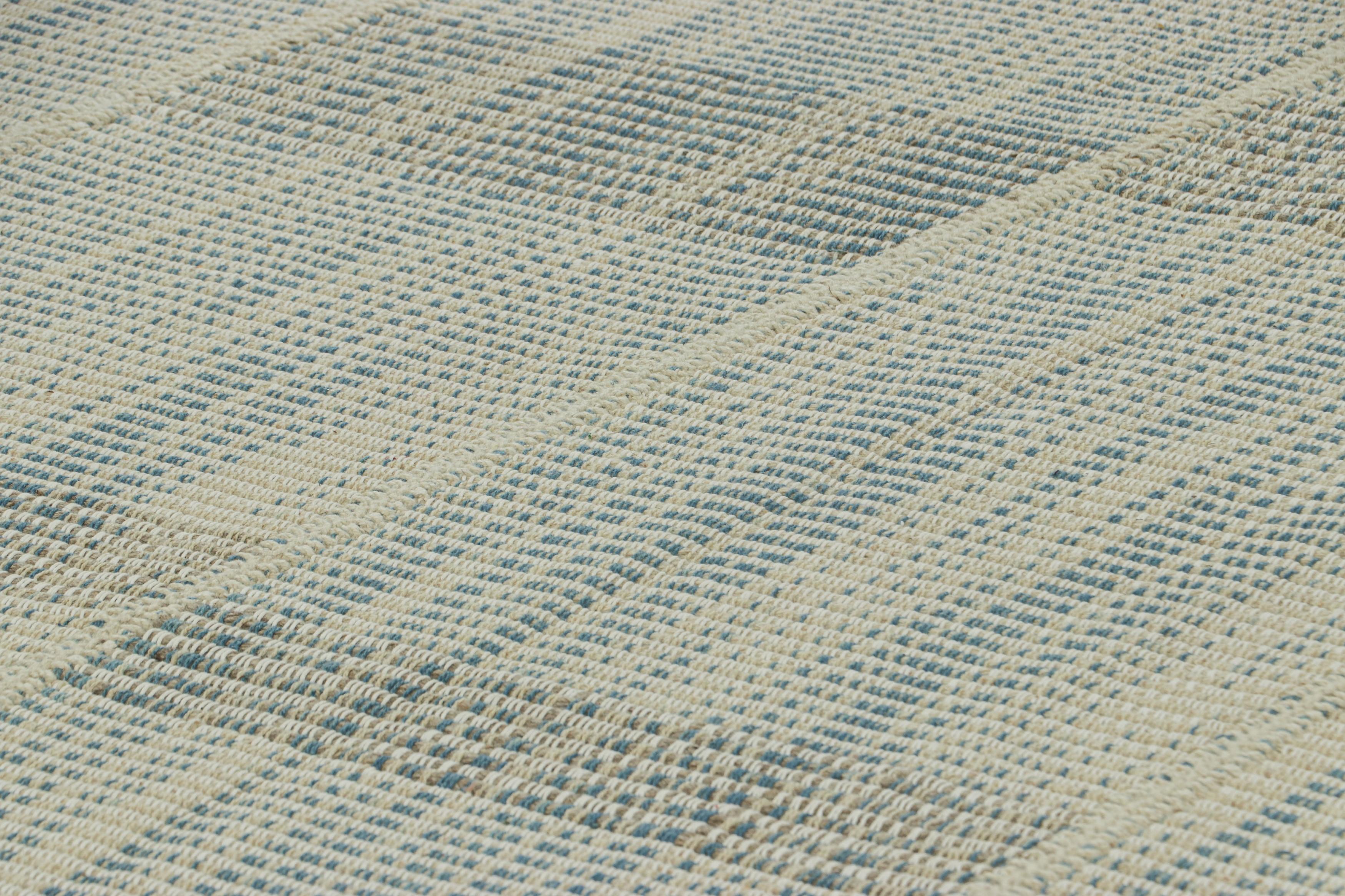 Handwoven in wool, this 9x12 contemporary Kilim is from an exciting new custom-capable flatweave collection by Rug & Kilim.

On the Design:

“Rez Kilim” represents a contemporary homage to Turkish and Persian panel-weaving styles in a textural