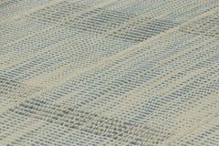 Rug & Kilim’s Contemporary Kilim in Blue and White Textural Stripes