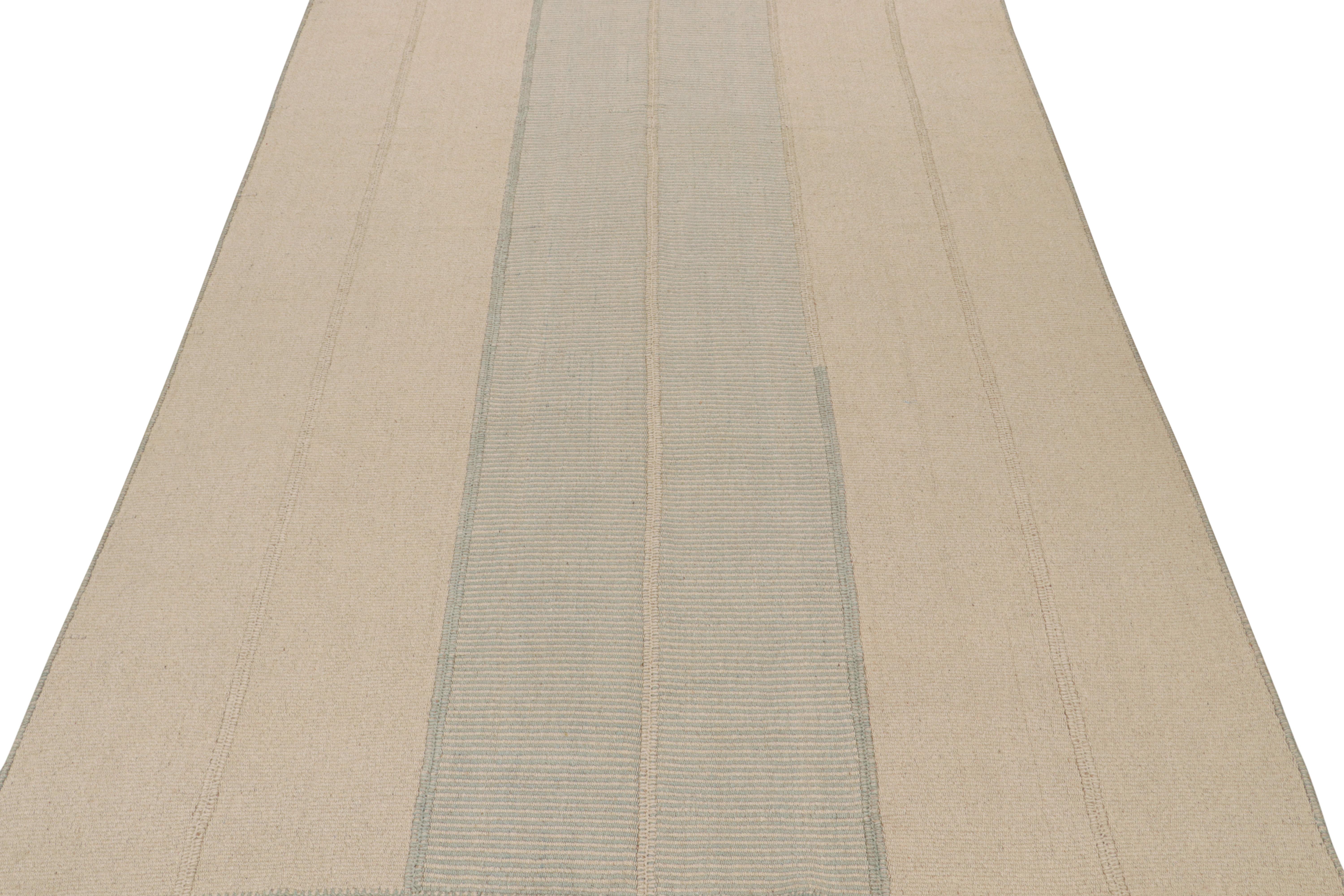Kilim contemporáneo de Rug & Kilim en azul y beige Tejido a mano en venta