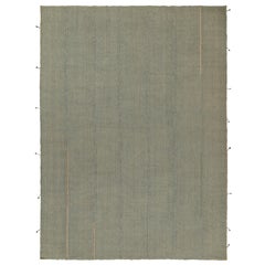 Rug & Kilim's Contemporary Kilim in Blau mit beigefarbenen Akzenten