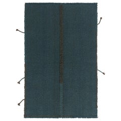 Rug & Kilim’s Contemporary Kilim in Blue with Brown Accents