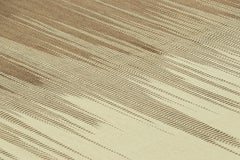Rug & Kilim’s Contemporary Kilim in Brown and Cream Stripes & Geometric Patterns